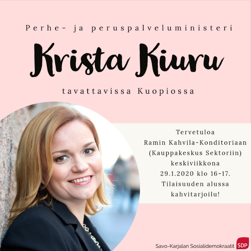 29.1.2020 Sosiaali- ja terveysministeri Krista Kiuru Kuopiossa