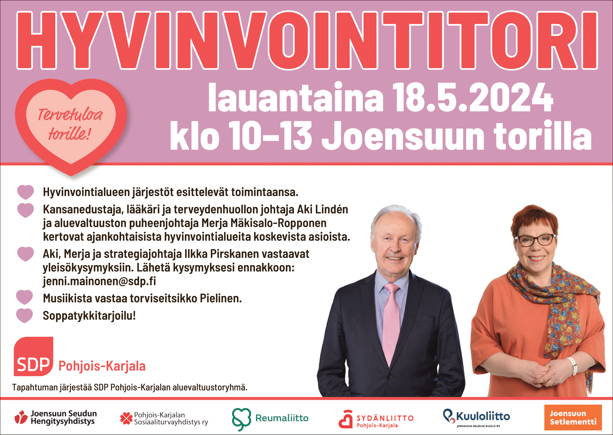 Hyvinvointitori Joensuussa la 18.5.